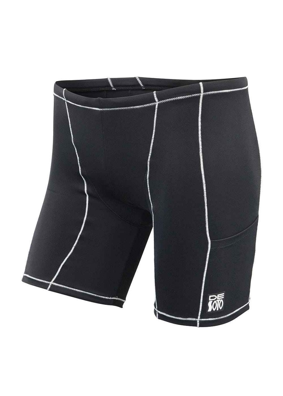 Hombres De Soto | Carrera Tri Short Bajo - Con 2 Bolsillos* Puntada En Blanco Y Negro